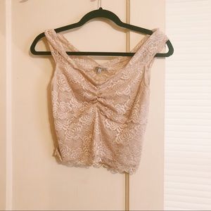 Charlotte Russe Cream Crop Top